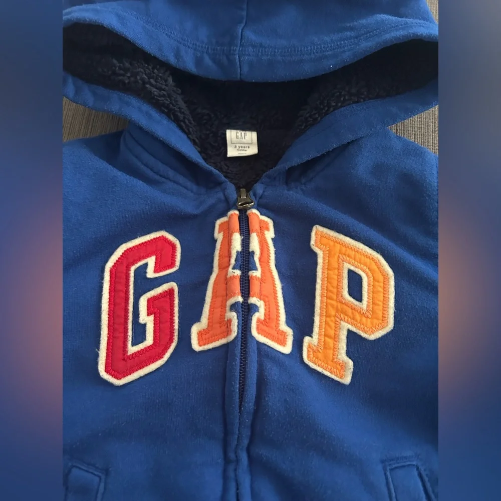 GAP Cozy Full Zip Hooded Jacket Toddler Boy 3T